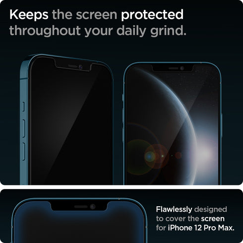 Spigen iPhone 12 Pro Max / 12 Pro / 12 Screen Protector – GLAS.tR EZ Fit